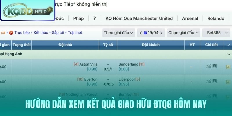 Hướng dẫn xem kết quả bóng đá giao hữu siêu tốc