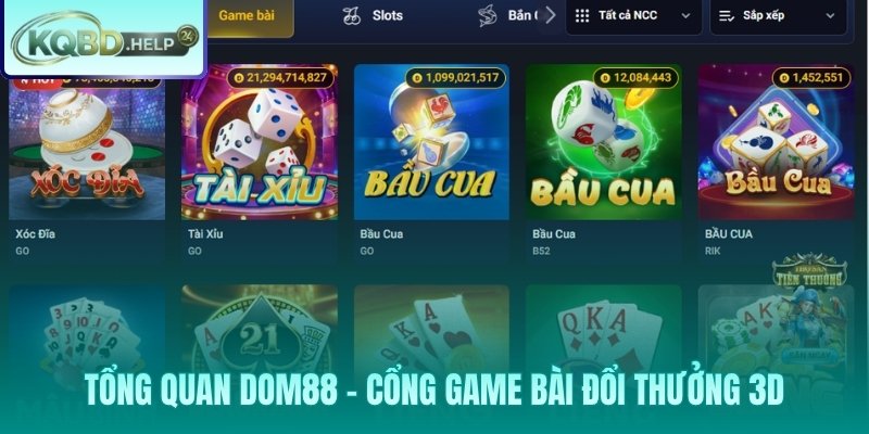 Dom88 - engine Unity 3D và danh mục bài dân gian thuần Việt